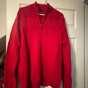 Red CHAPS had zip cardigan